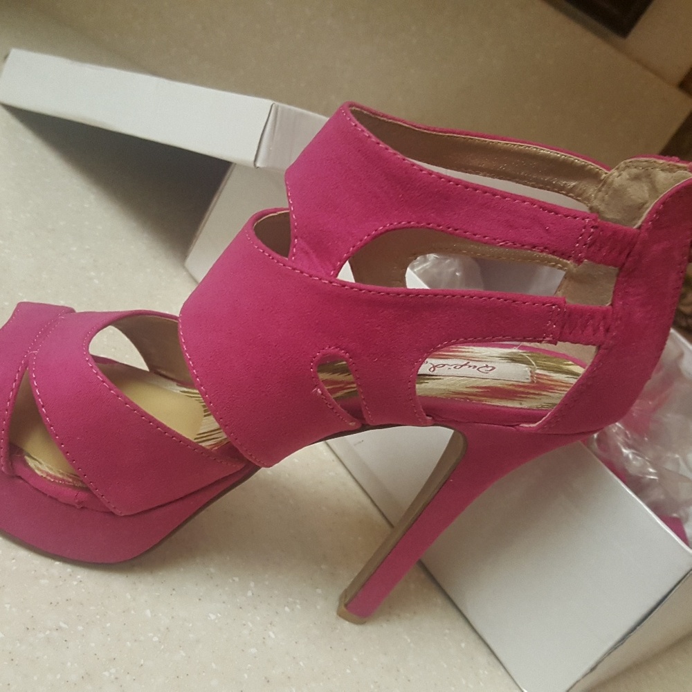 Shoes 3" hot pink platforms